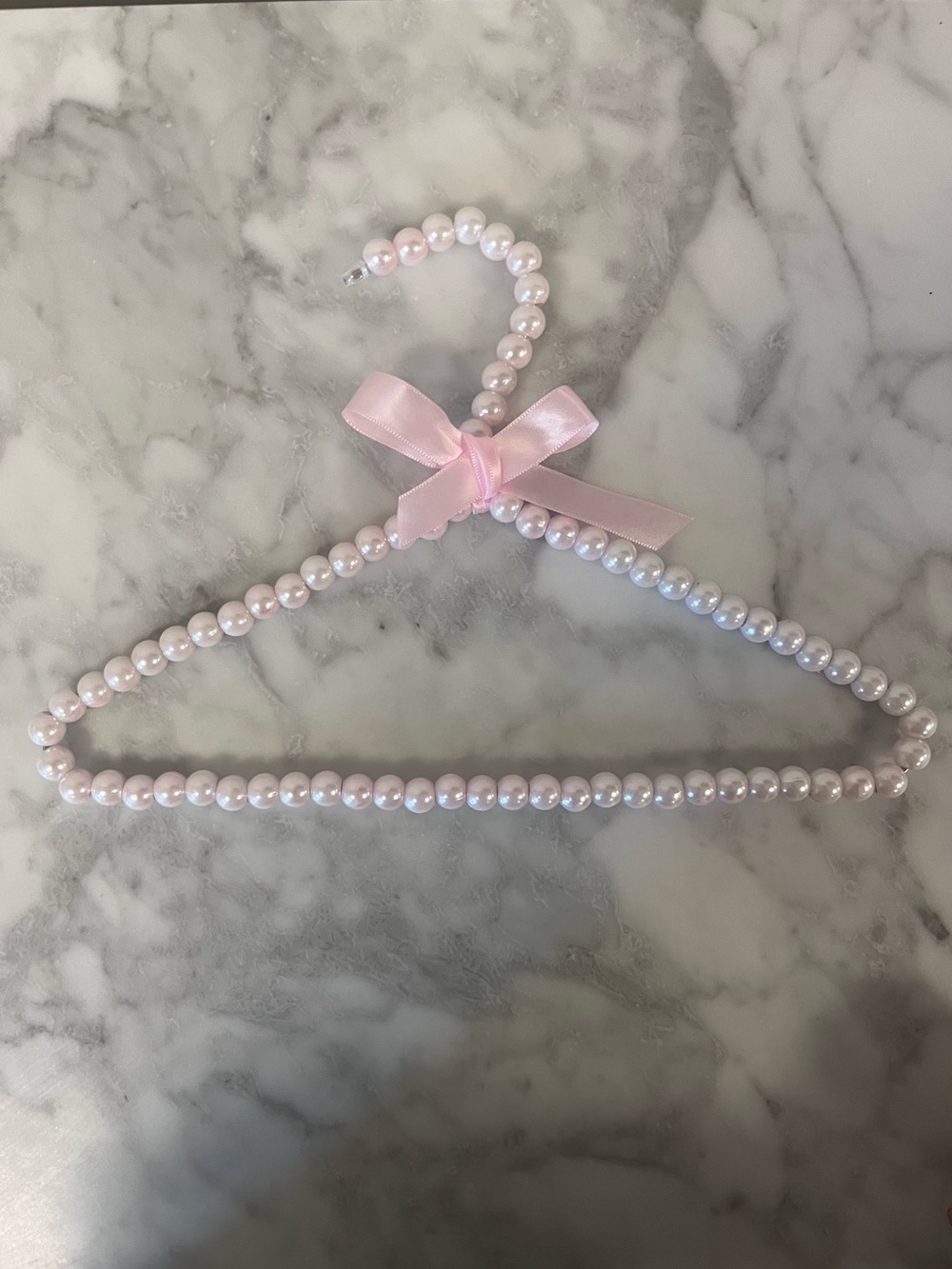 Pearl Beaded Pink Hanger with Bow